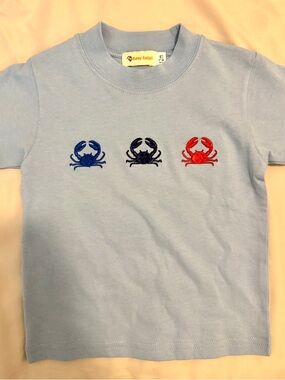 NWOT Baby Luigi Embroidered Crab Tee Size 12 mo